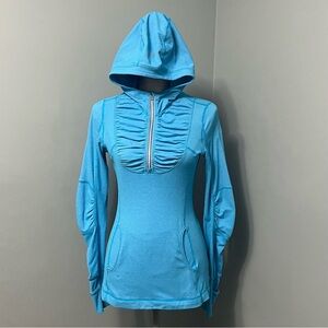LULULEMON Run Resolution Blue fitted pullover hoodie long sleeve women’s size 6